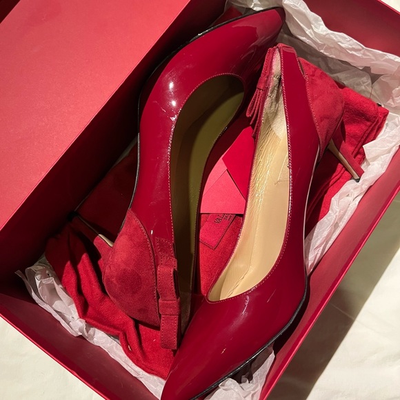 VALENTINO • red heels with small bow - Picture 3 of 15